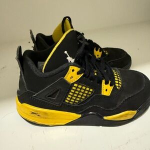 Toddler Jordans 4s Black and Yellow